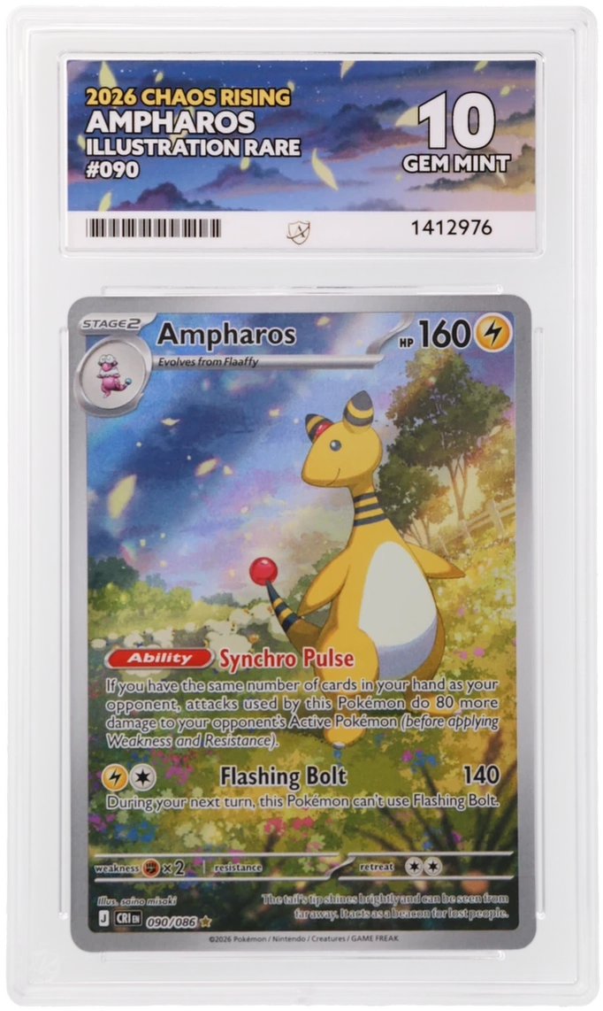Ampharos Illustration Rare, Ace Grading 10
