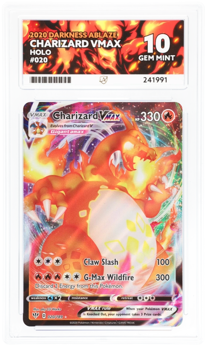 pokemon card 020 189 2020 Charizard Vmax 020/189 Darkness Ablaze Full Art this piece serves as a premier focal point for any high Charizard VMAX 020/189 Gold Metal