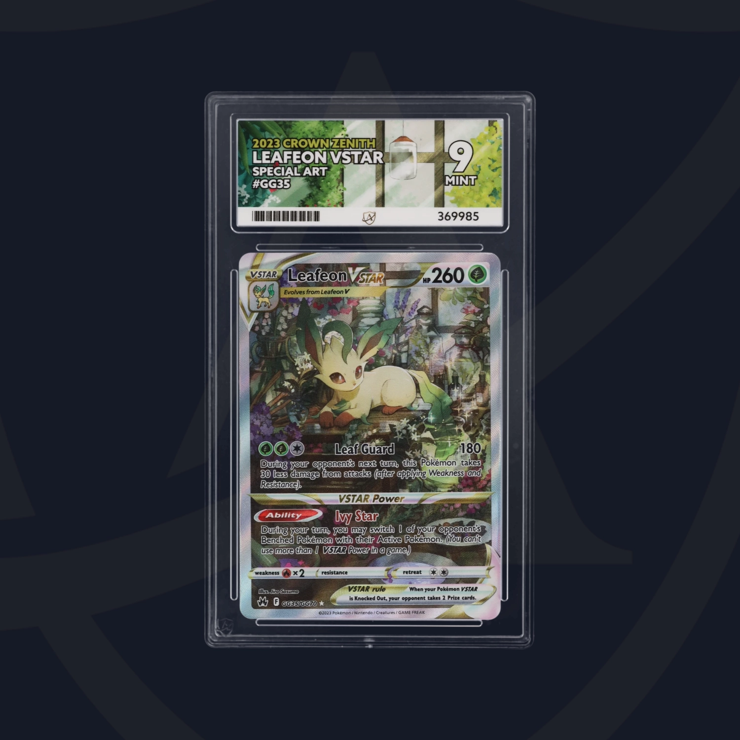 Cert #369985 - 2023 - Leafeon VSTAR - Crown Zenith - GG35/GG70