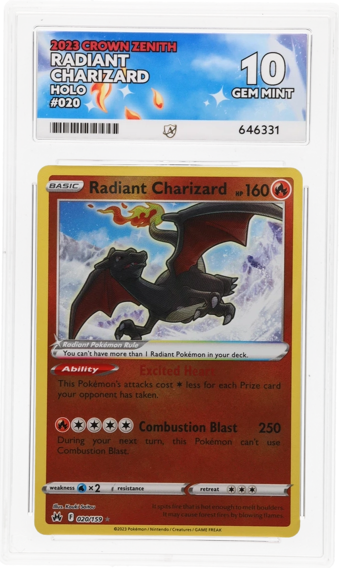 pokemon tcg crown zenith 020 159 radiant charizard card 2023 020/159 it comes protected in a tamper 2023 Pokemon Sword And Shield