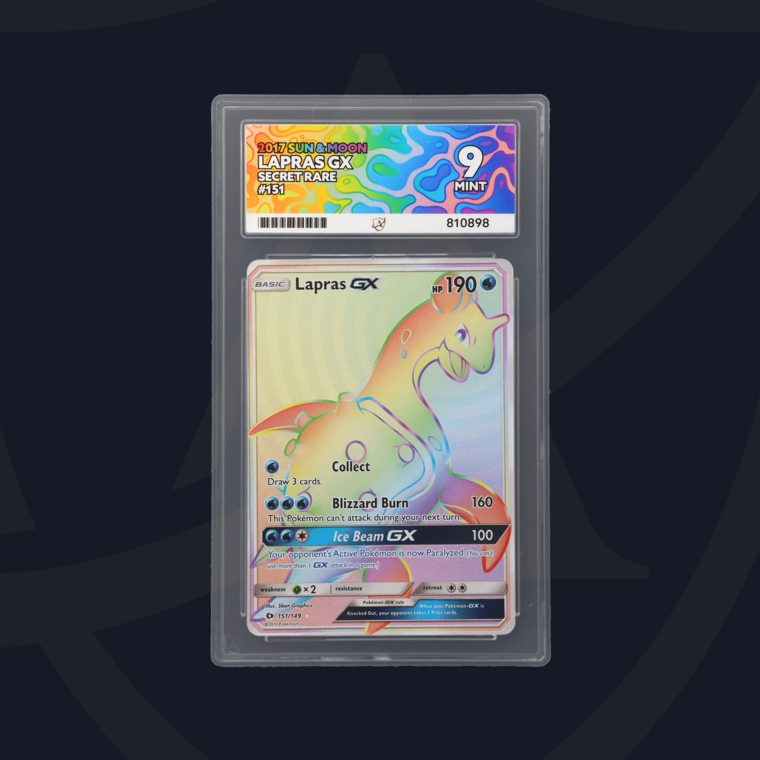 lapras gx pokemon card 35/149 Full Art Holo Rare Sun & Moon Near Mint favorite character Lapras GX (secret) Holo SM